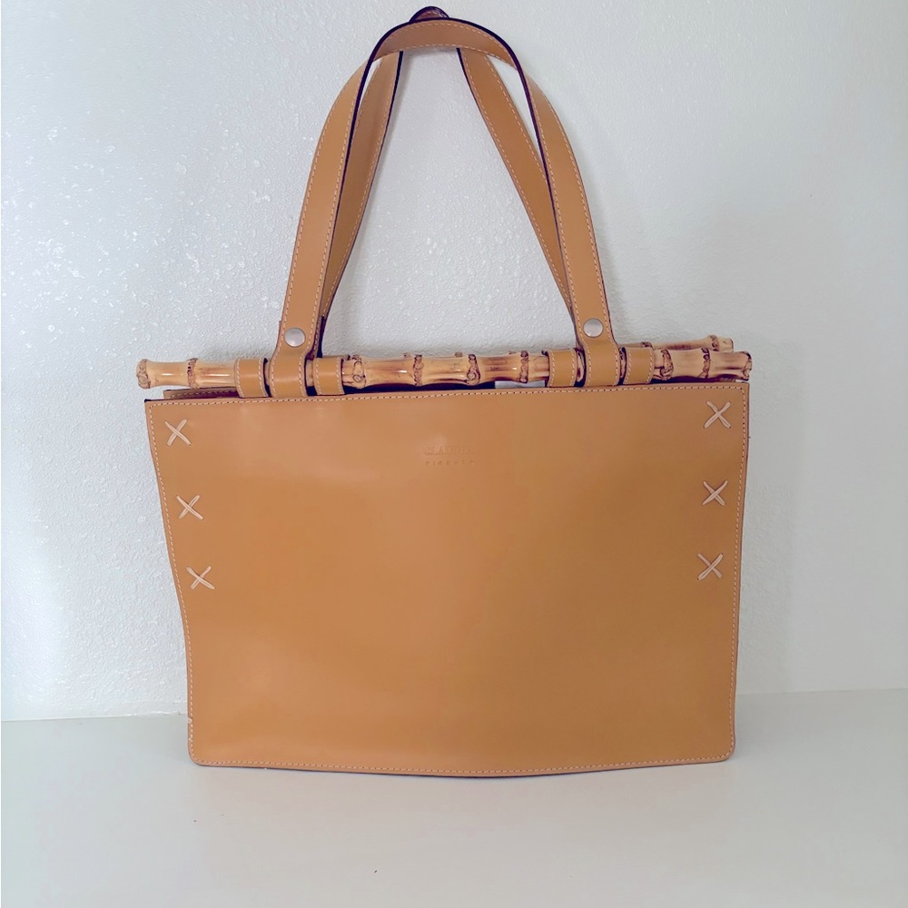 Tan Leather Tote Bag